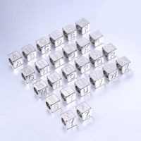 A Pack Of 3 Diameter 7 Mm Hole 5~5.9mm 304 Stainless Steel Letter Beads main image 5