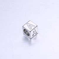 A Pack Of 3 Diameter 7 Mm Hole 5~5.9mm 304 Stainless Steel Letter Beads sku image 1