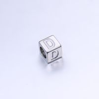 A Pack Of 3 Diameter 7 Mm Hole 5~5.9mm 304 Stainless Steel Letter Beads sku image 4