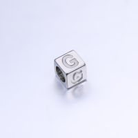 A Pack Of 3 Diameter 7 Mm Hole 5~5.9mm 304 Stainless Steel Letter Beads sku image 7