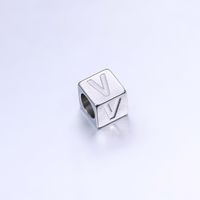 A Pack Of 3 Diameter 7 Mm Hole 5~5.9mm 304 Stainless Steel Letter Beads sku image 22
