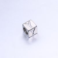 A Pack Of 3 Diameter 7 Mm Hole 5~5.9mm 304 Stainless Steel Letter Beads sku image 25