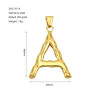 1 Piece 48*34mm 304 Stainless Steel 18K Gold Plated Letter Polished Pendant main image 2