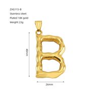 1 Piece 48*34mm 304 Stainless Steel 18K Gold Plated Letter Polished Pendant sku image 3