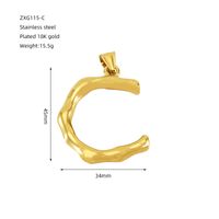 1 Piece 48*34mm 304 Stainless Steel 18K Gold Plated Letter Polished Pendant sku image 4