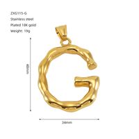 1 Piece 48*34mm 304 Stainless Steel 18K Gold Plated Letter Polished Pendant sku image 8