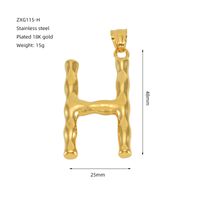1 Piece 48*34mm 304 Stainless Steel 18K Gold Plated Letter Polished Pendant sku image 9