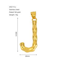 1 Piece 48*34mm 304 Stainless Steel 18K Gold Plated Letter Polished Pendant sku image 11
