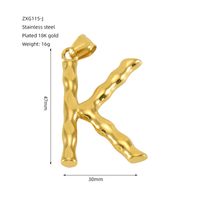1 Piece 48*34mm 304 Stainless Steel 18K Gold Plated Letter Polished Pendant sku image 12