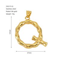 1 Piece 48*34mm 304 Stainless Steel 18K Gold Plated Letter Polished Pendant sku image 18