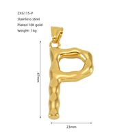 1 Piece 48*34mm 304 Stainless Steel 18K Gold Plated Letter Polished Pendant sku image 17