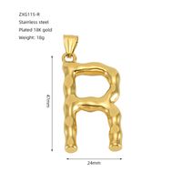 1 Piece 48*34mm 304 Stainless Steel 18K Gold Plated Letter Polished Pendant sku image 19
