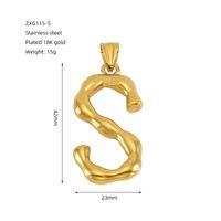 1 Piece 48*34mm 304 Stainless Steel 18K Gold Plated Letter Polished Pendant sku image 20