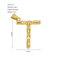 1 Piece 48*34mm 304 Stainless Steel 18K Gold Plated Letter Polished Pendant sku image 21