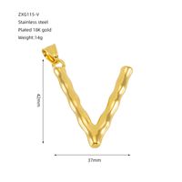 1 Piece 48*34mm 304 Stainless Steel 18K Gold Plated Letter Polished Pendant sku image 23
