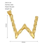 1 Piece 48*34mm 304 Stainless Steel 18K Gold Plated Letter Polished Pendant sku image 24