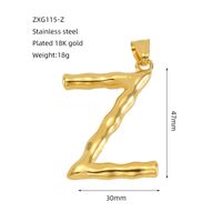 1 Piece 48*34mm 304 Stainless Steel 18K Gold Plated Letter Polished Pendant sku image 27