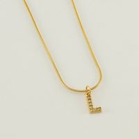 304 Stainless Steel Casual Letter Pendant Necklace sku image 12
