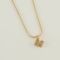 304 Stainless Steel Casual Letter Pendant Necklace sku image 13