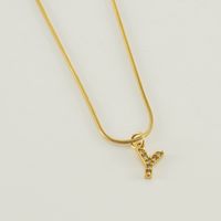 304 Stainless Steel Casual Letter Pendant Necklace sku image 25