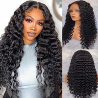 Women's Sweet Party Real Hair Centre Parting Long Curly Hair Wigs sku image 2