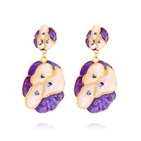 1 Pair Sweet Flower Enamel Zinc Alloy Drop Earrings main image 6