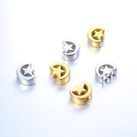 5 PCS/Package 7 * 8mm 304 Stainless Steel Star Moon Polished Beads main image 6