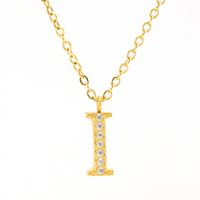 Acero Inoxidable 304 Chapados en oro de 18k Casual Letra Diamantes De Imitación Collar Colgante sku image 1