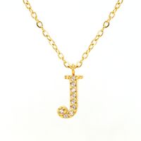 Acero Inoxidable 304 Chapados en oro de 18k Casual Letra Diamantes De Imitación Collar Colgante sku image 3