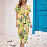 Women's Holiday Daily Vacation Flower Calf-Length Printing Jumpsuits main image 4