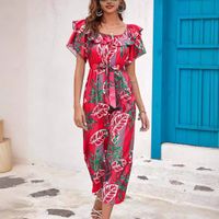 Women's Holiday Daily Vacation Flower Calf-Length Printing Jumpsuits main image 5
