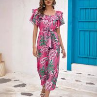 Women's Holiday Daily Vacation Flower Calf-Length Printing Jumpsuits main image 3
