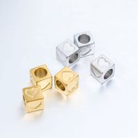 A Pack Of 3 Diameter 6 Mm 304 Stainless Steel Letter Polished Beads main image 1