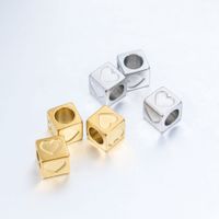 A Pack Of 3 Diameter 6 Mm 304 Stainless Steel Letter Polished Beads main image 6