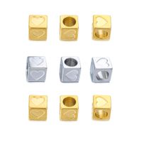 A Pack Of 3 Diameter 6 Mm 304 Stainless Steel Letter Polished Beads main image 3