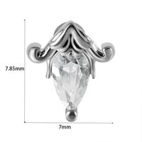 1 Piece Basic Modern Style Classic Style Moon Rose Bee Inlay 304 Stainless Steel Copper Zircon Ear Studs Cartilage Earrings sku image 8