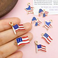 1 Piece 16 * 16mm Alloy American Flag Polished Pendant main image 4