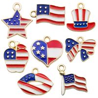 1 Piece 16 * 16mm Alloy American Flag Polished Pendant main image 2