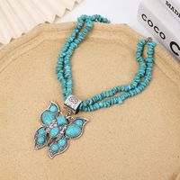 Wholesale Jewelry Retro Ethnic Style Butterfly Alloy Plating Pendant Necklace main image 1