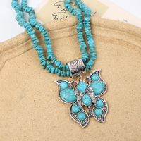 Wholesale Jewelry Retro Ethnic Style Butterfly Alloy Plating Pendant Necklace main image 5