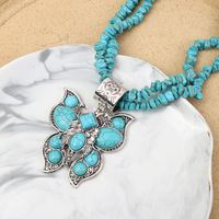 Wholesale Jewelry Retro Ethnic Style Butterfly Alloy Plating Pendant Necklace main image 4