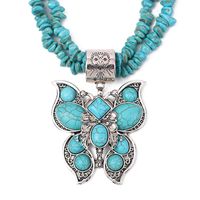 Wholesale Jewelry Retro Ethnic Style Butterfly Alloy Plating Pendant Necklace main image 3