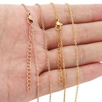 10 PCS/Package 500*1.5mm 304 Stainless Steel 18K Gold Plated Rose Gold Plated Solid Color Polished Chain main image 4