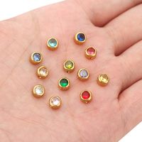 10 PCS/Package Diameter 6 Mm Hole 1~1.9mm 304 Stainless Steel Zircon Geometric Polished Beads main image 5