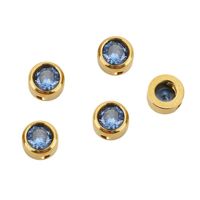 10 PCS/Package Diameter 6 Mm Hole 1~1.9mm 304 Stainless Steel Zircon Geometric Polished Beads main image 4