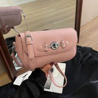 Women's One Size Pu Leather Solid Color Classic Style Sewing Thread Lock Clasp Shoulder Bag main image 1