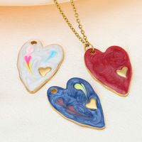 5 PCS/Package 24*36mm Hole 2~2.9mm 304 Stainless Steel Heart Shape Polished Pendant main image 5
