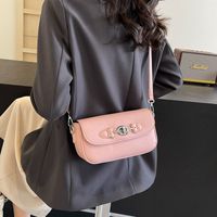 Women's One Size Pu Leather Solid Color Classic Style Sewing Thread Lock Clasp Shoulder Bag main image 3