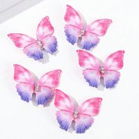 Women's Sweet Solid Color Butterfly Ferroalloy Hair Clip sku image 1