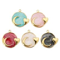 5 PCS/Package 17*17mm Hole 1~1.9mm 304 Stainless Steel Moon Heart Shape Polished Pendant main image 1